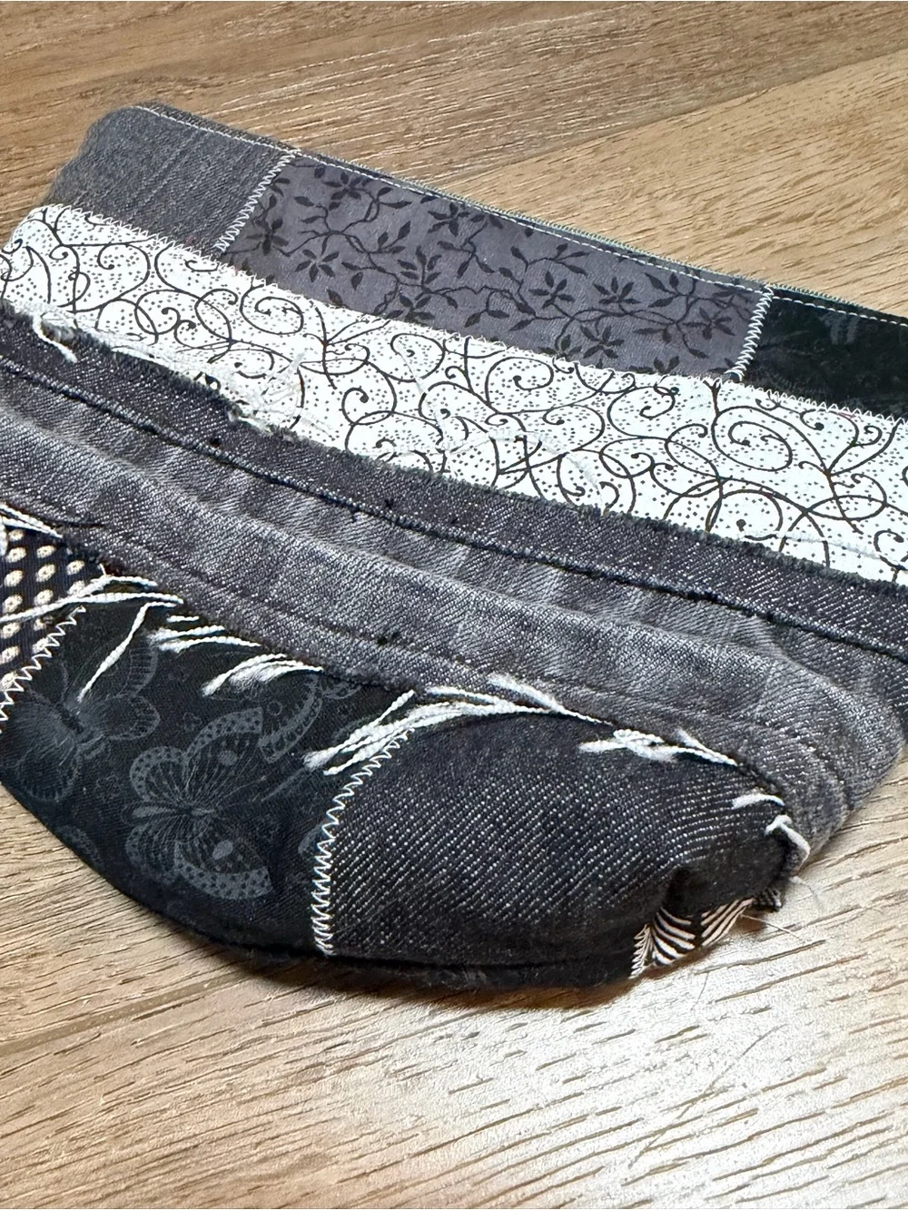 Black & White Patchwork Wristlet Clutch